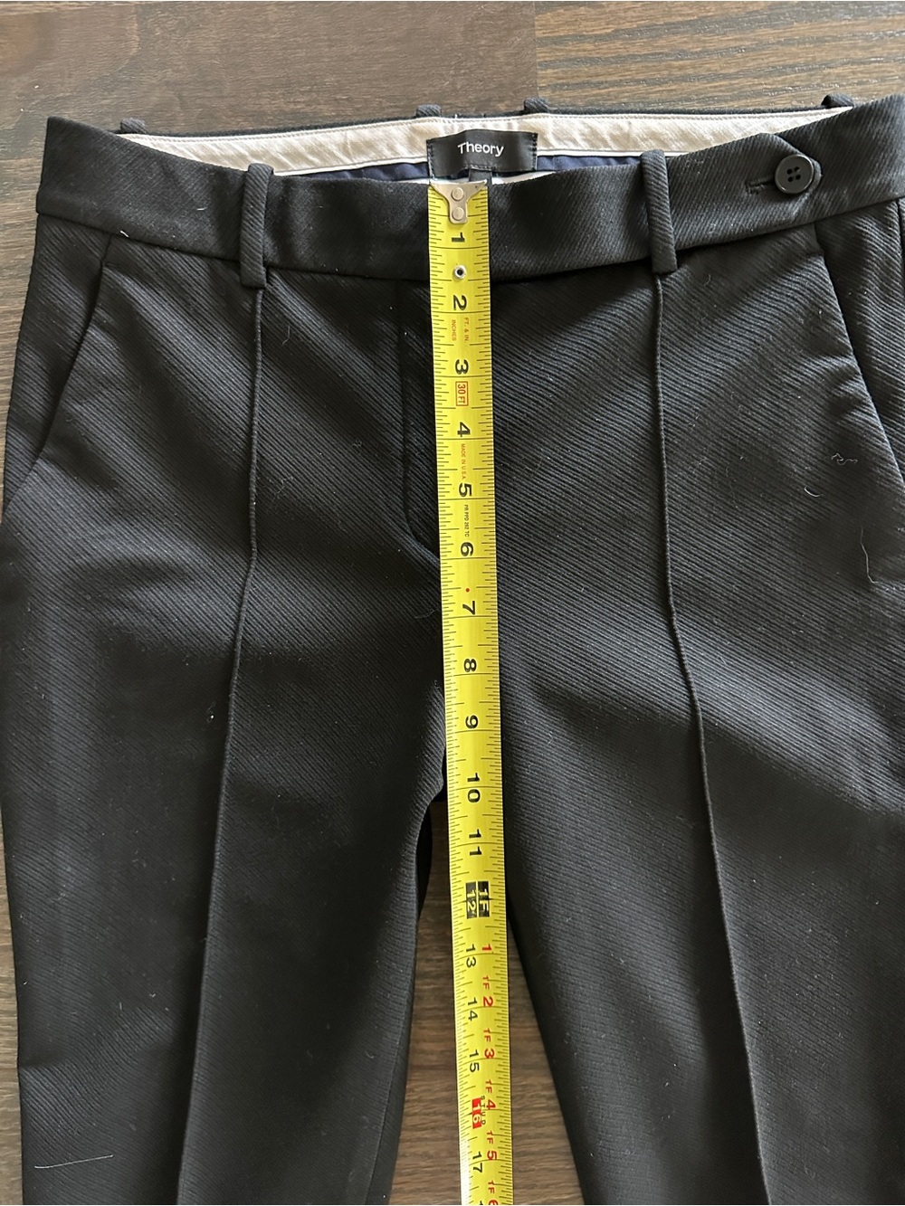 Theory Classic Black Tailored Women's Stetch Dress Pants w/Front Pleat - Picture 10 of 13